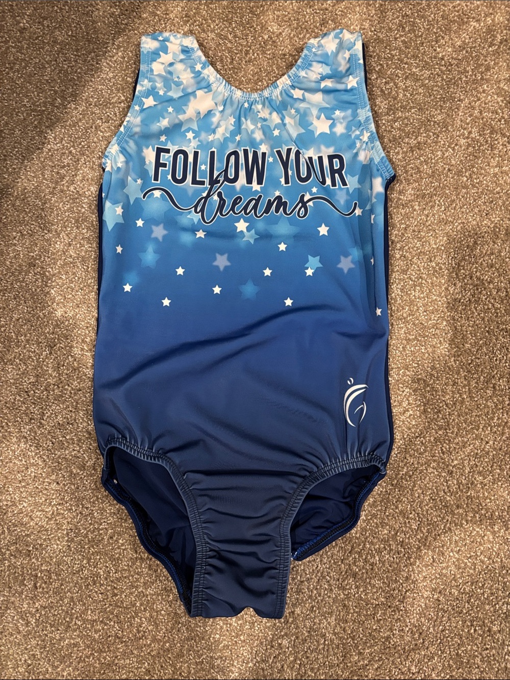 Follow Your Dreams Blue Girls' One-Piece gymnastics leotard